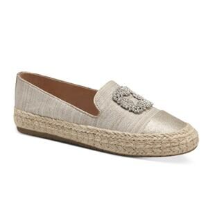 NEW Charter Club Women Jaylee Embellished Slip-on Espadrille Loafer Size 7M Gold
